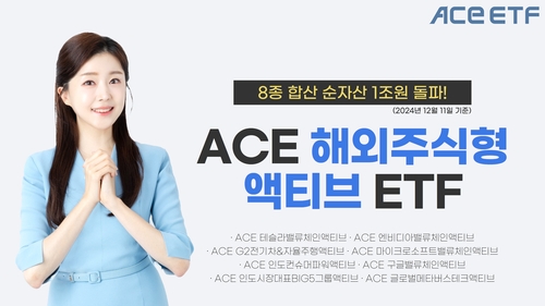 한투운용 해외주식형 액티브 ETF 8종 합산 순자산 1조원 돌파