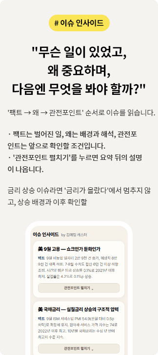 이슈 인사이드, 팩트 왜 관전포인트 순서로 이슈를 읽습니다