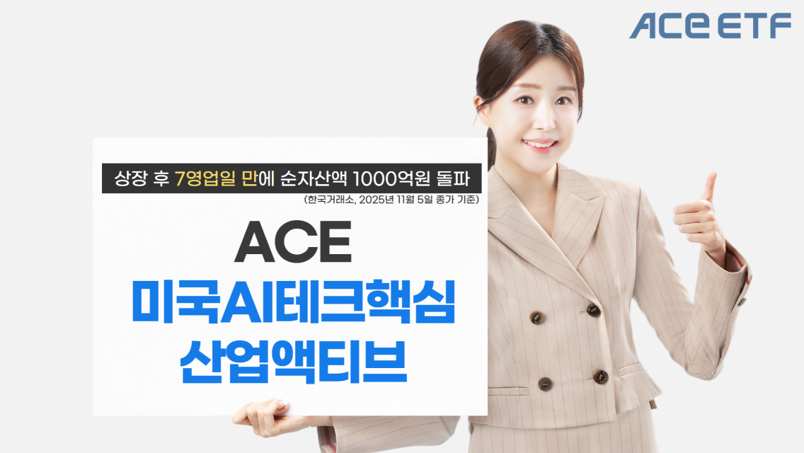 한투운용 ACE 미국AI액티브 ETF, 순자산 1000억원 돌파