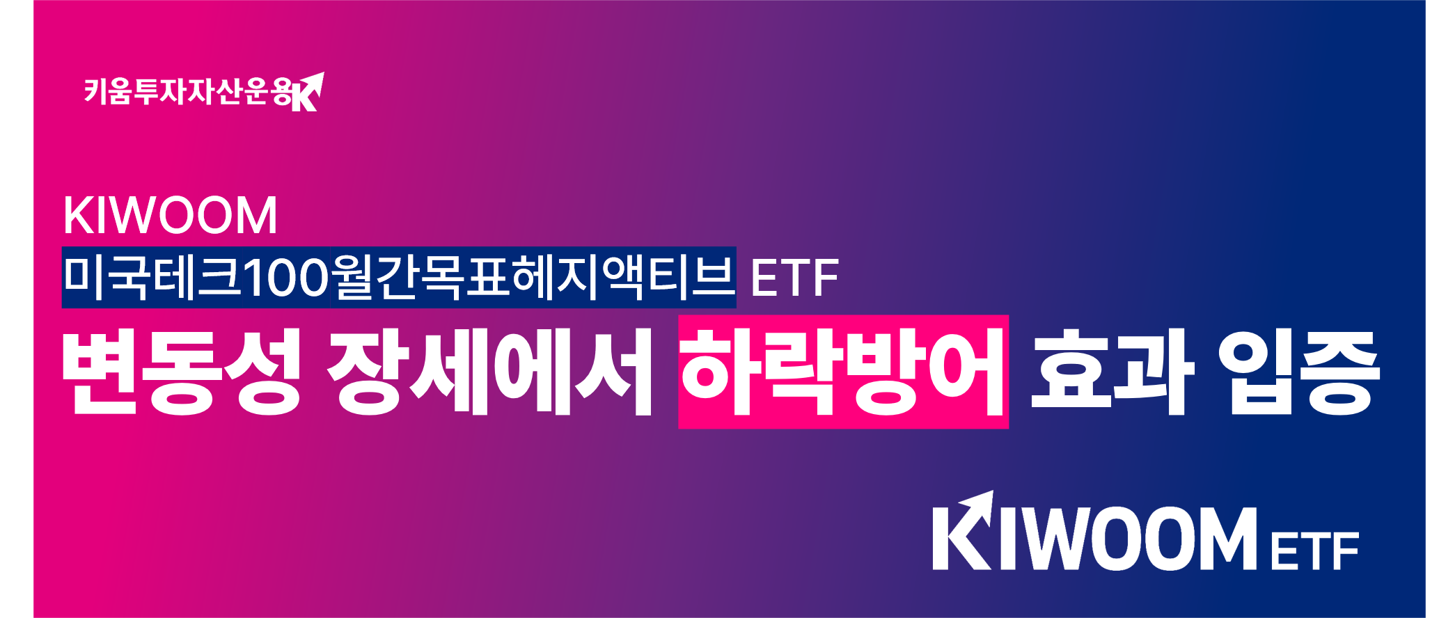 키움운용 '월간목표헤지액티브 ETF', 변동장에 방어 효과