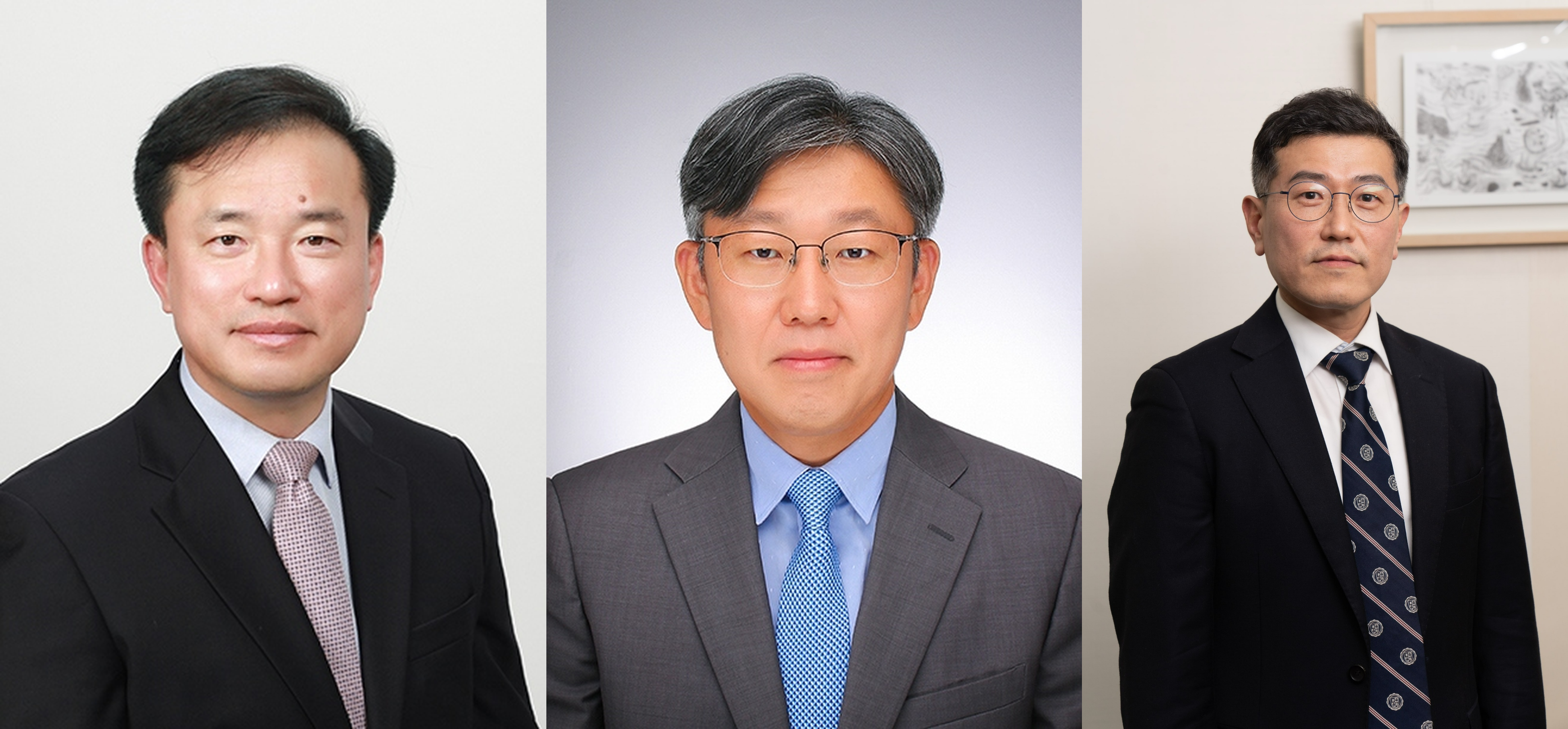 왼쪽부터) 김종철 방송미디어통신위원장 후보, 김이탁 신임 국토교통부 차관, 류신환 신임 방송미디어통신위원