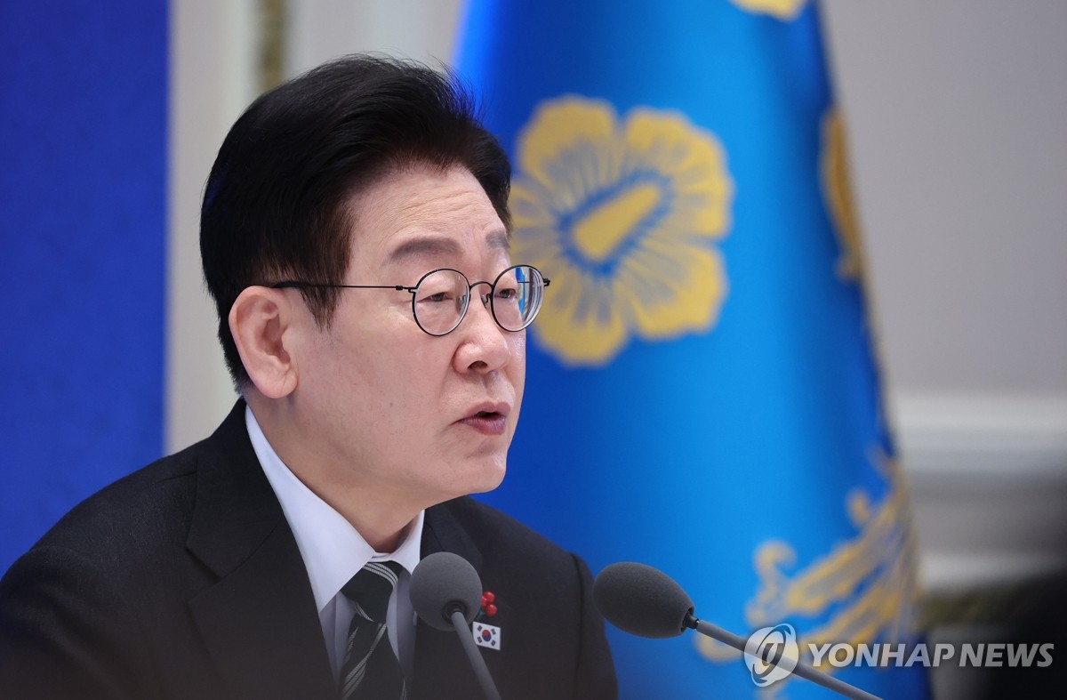 이재명 대통령이 21일 청와대 영빈관에서 열린 신년기자회견에서 발언하고 있다. 사진=연합뉴스