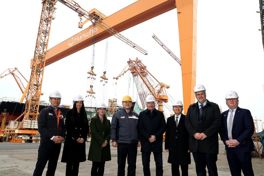 한화오션 거제사업장 방문한 캐나다 국방조달 특임장관