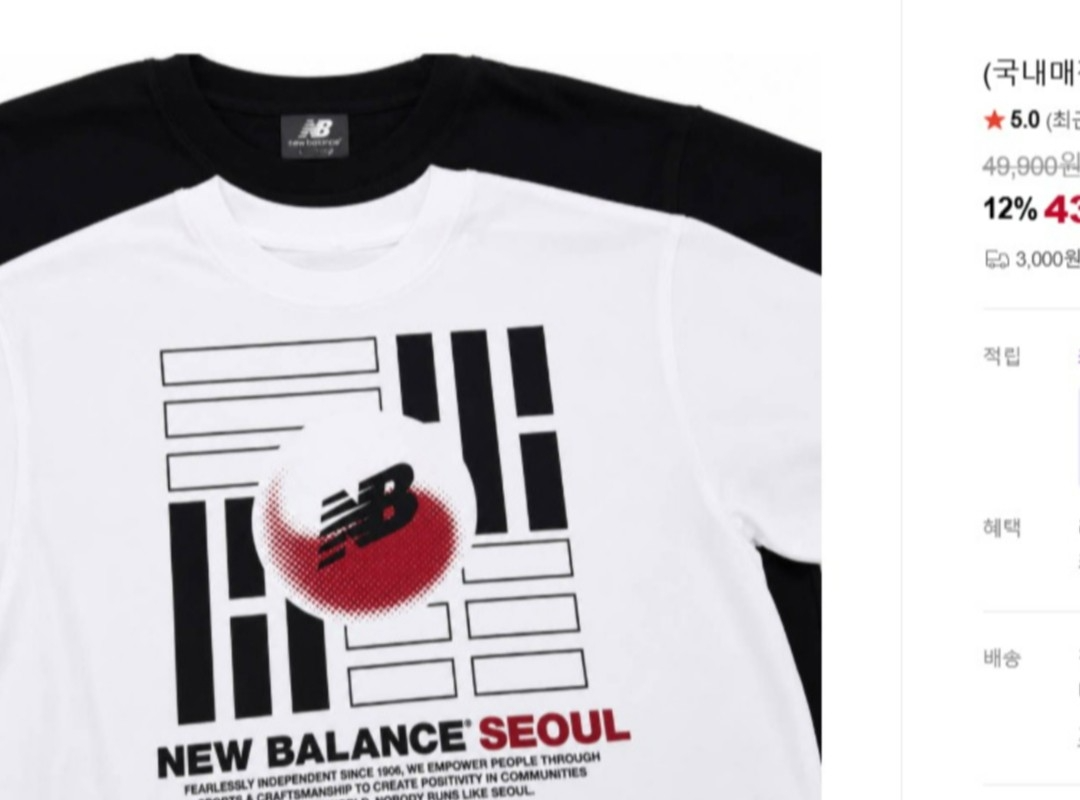 온라인 쇼핑몰 속 뉴발란스 제품 사진. (사진=서경덕 교수)