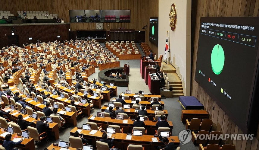 조정식 국회의장이 30일 국회에서 열린 7월 임시국회 제3차 본회의에서 '제9회 전국동시지방선거 투표용지 부족 사태 등 국민참정권 침해 의혹 진상규명을 위한 특별검사의 임명 등에 관한 법률안'을 가결하고 있다. (사진=연합뉴스)