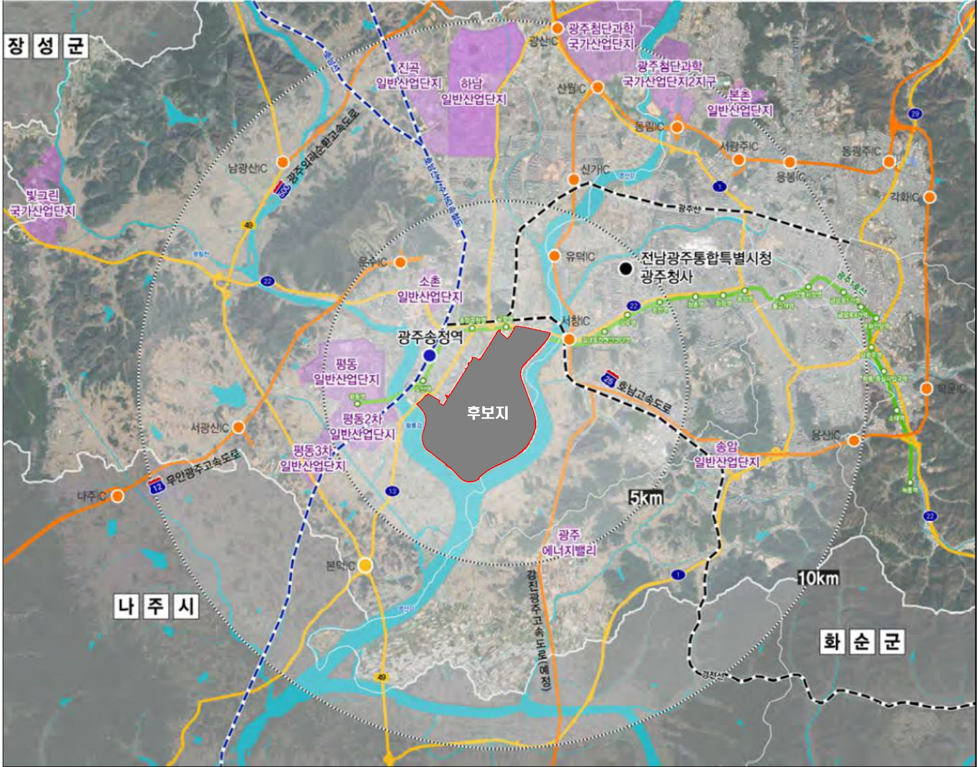 호남권 반도체 첨단 국가산업단지 위치도