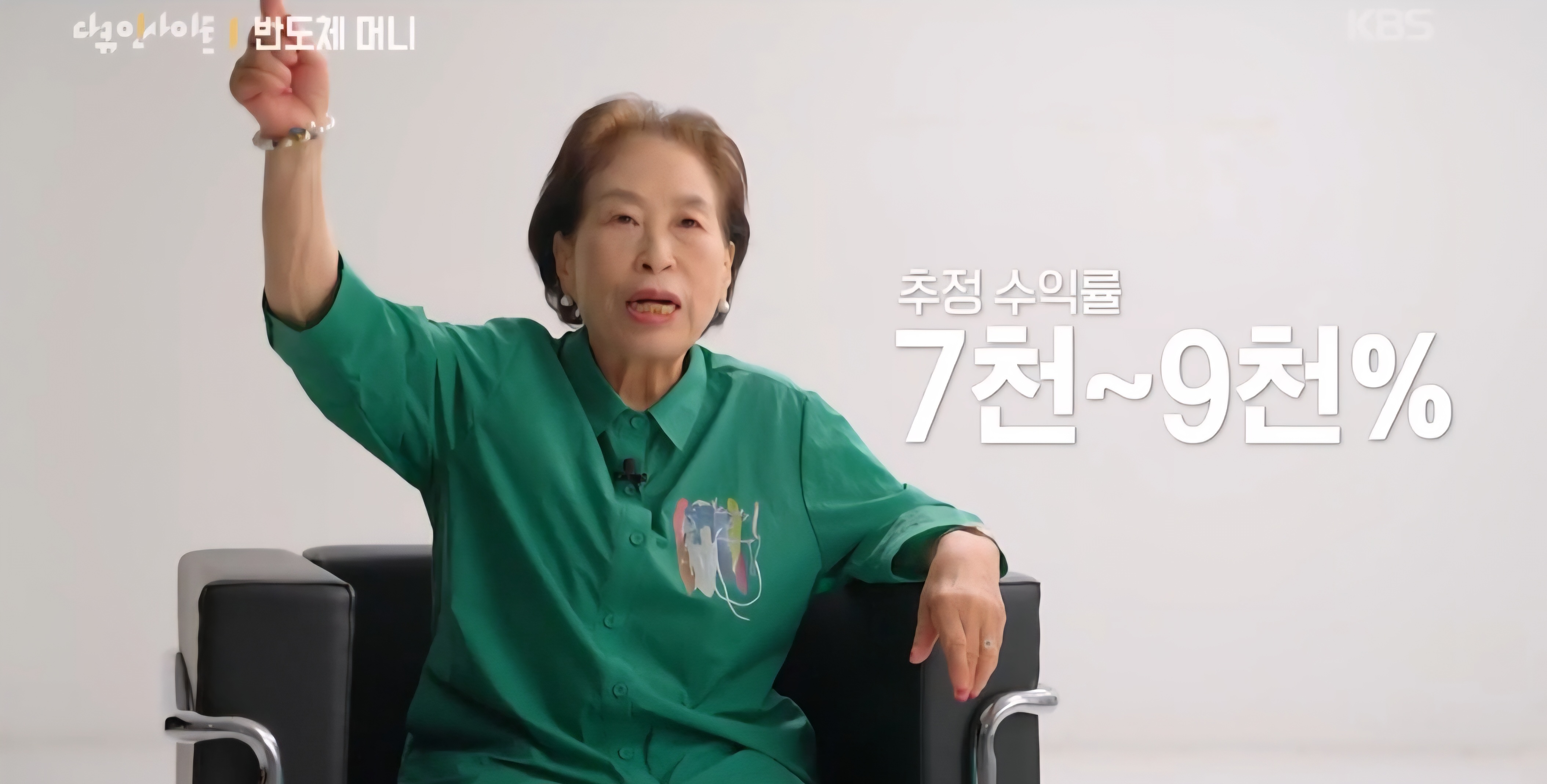 방송인 전원주 씨가 20일 방송된 KBS 다큐 인사이트에서 SK하이닉스 투자에 대한 소신을 얘기하고 있다. 사진=KBS 캡처