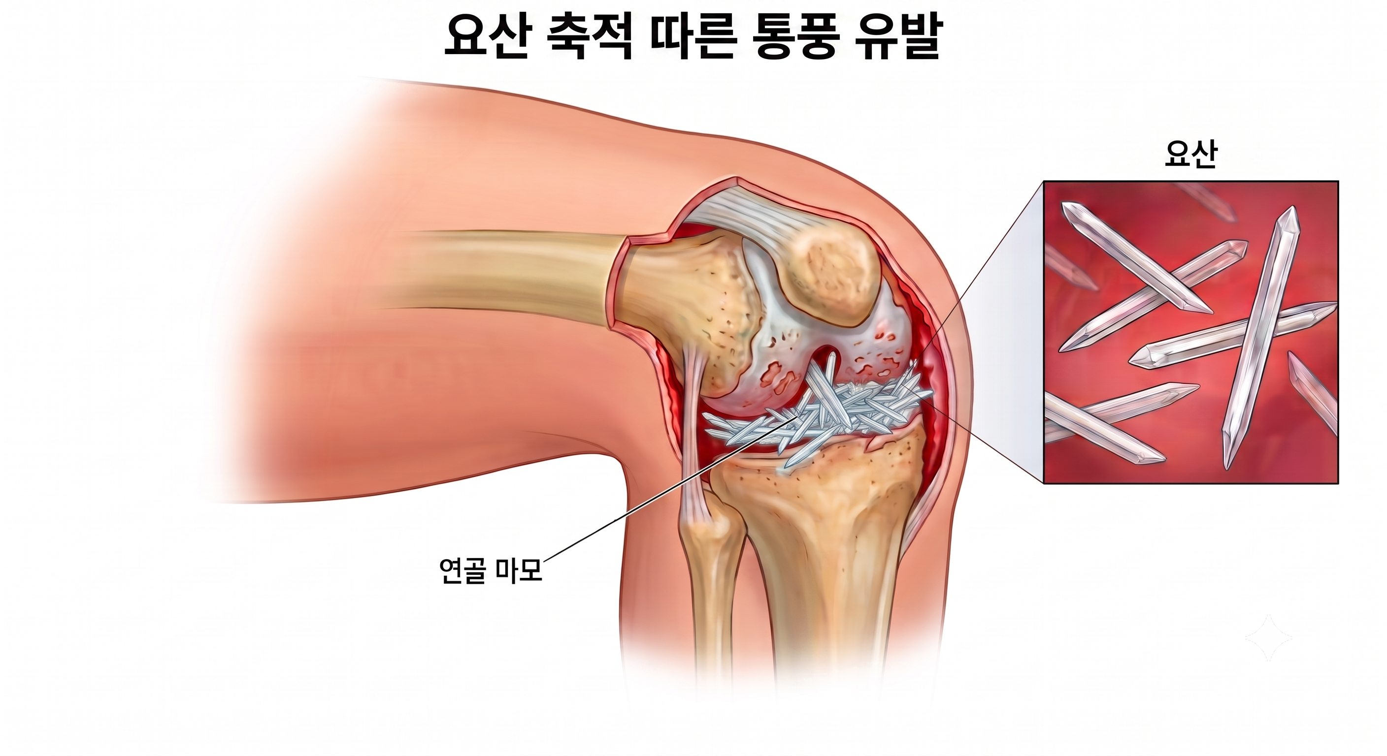요산 축적에 따른 통풍 유발(사진=제미나이 생성)