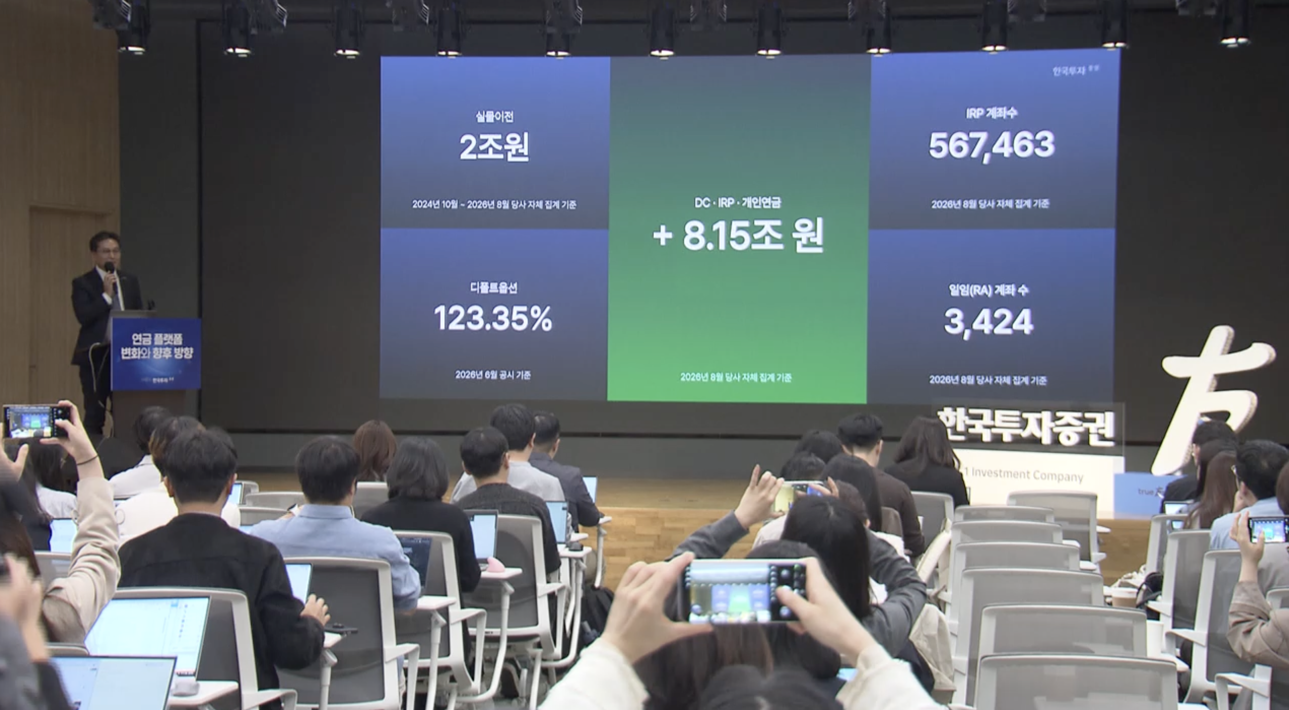 한국투자증권은 6일 서울 여의도 TP타워에서 설명회를 열고 개편한 연금 모바일트레이딩시스템(MTS)과 향후 플랫폼 전략을 공개했다.