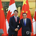 총리,캐나다,중국,방중,트뤼도