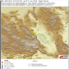 규모,이란,지진,케르만주,발생