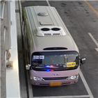 북한,버스,선수단,선수촌
