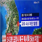 지진,포항,경북소방본부