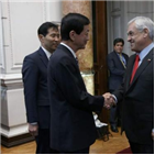 칠레,대통령,한국,신임,희망,외교부