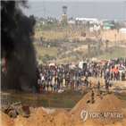 팔레스타인,가자지구,이스라엘군,시위대