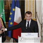 시리아,마크롱,공습,화학무기,정부군,미국