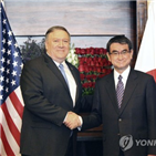 외무상,고노,미국,폼페이,회담,정상회담,북한