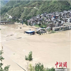 중국,쓰촨성,양쯔강,호우,강수량,일부,지역