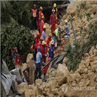 산사태,필리핀,주택,매몰