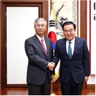 의장,대사,중국,한반도