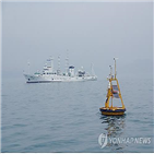 부표,중국,배치,서해