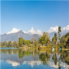 포카라,호수,히말라야,네팔,여행자,설산,트레킹,패러글라이딩,안나푸르나,코스