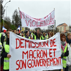 조끼,노란,집회,프랑스,정부,시위대