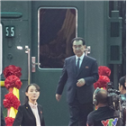 위원장,김정은,제1부부장,모습,베트남,열차