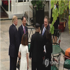 트럼프,위원장,정상,폼페이,대통령,김영철,모습
