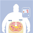 미세먼지,고혈압,위험,복부,내장지방,증가