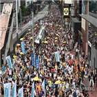 홍콩,중국,시위,범죄인,인도,우산