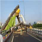 통행,서울방향,굴착기,사고