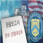 한국,관찰대상국,재무부,기준,교역국,흑자,보고서