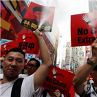 홍콩,범죄인,인도,법안,시위,이날,경찰,중국,반대