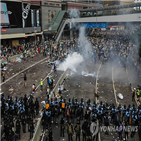 홍콩,중국,시위,진압,경찰,관영,정부,폭동,강경