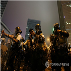 홍콩,중국,시민,송환법,경찰,시위,수출,최루탄