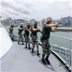 홍콩,중국,인민해방군,훈련,홍콩섬,사진