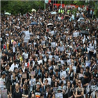 홍콩,집회,시위,시위대,경찰,대규모,가운데,송환법,행진,주말