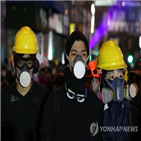홍콩,계속,자유,폭력,중국
