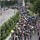 홍콩,시위,중국,경찰,집회,평화,무력,대규모,시위대,이날