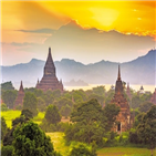 파고다,미얀마,사원,바간,불교,위해,여행자,사람,타나카,여행