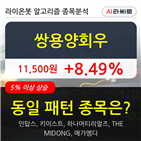 쌍용양회우,보이,주가