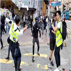 홍콩,시위,경찰,실탄,시위자,시위대