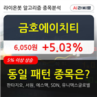 금호에이치티,시각,1만6568주