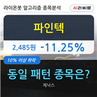 파인텍,하락,시각