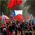 시위,칠레,경찰