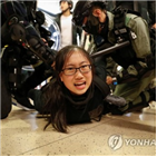 시위,홍콩,시위대,경찰,쇼핑몰