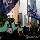 경찰,홍콩,시위대,직선제,집회,요구,진압,주최