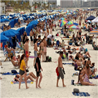해변,플로리다주,사회적,거리두기,지역,시장