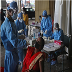 인도,확진,누적,하루